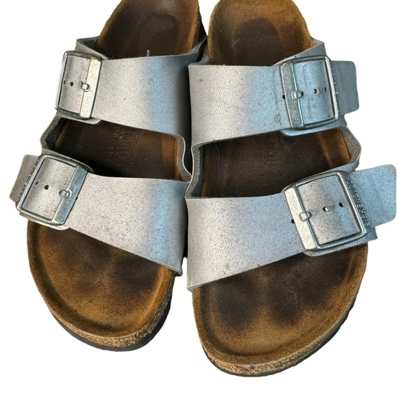 Women's Birkenstock Arizona Silver Birko-Flor Soft Footbed Size 37 Narrow US 6 - Picture 11 of 11